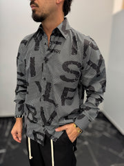 Camicia in viscosa LETTER art. Cian