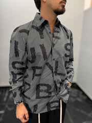 Camicia in viscosa LETTER art. Cian
