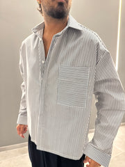Camicia a righe crop BASED