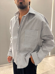 Camicia a righe crop BASED