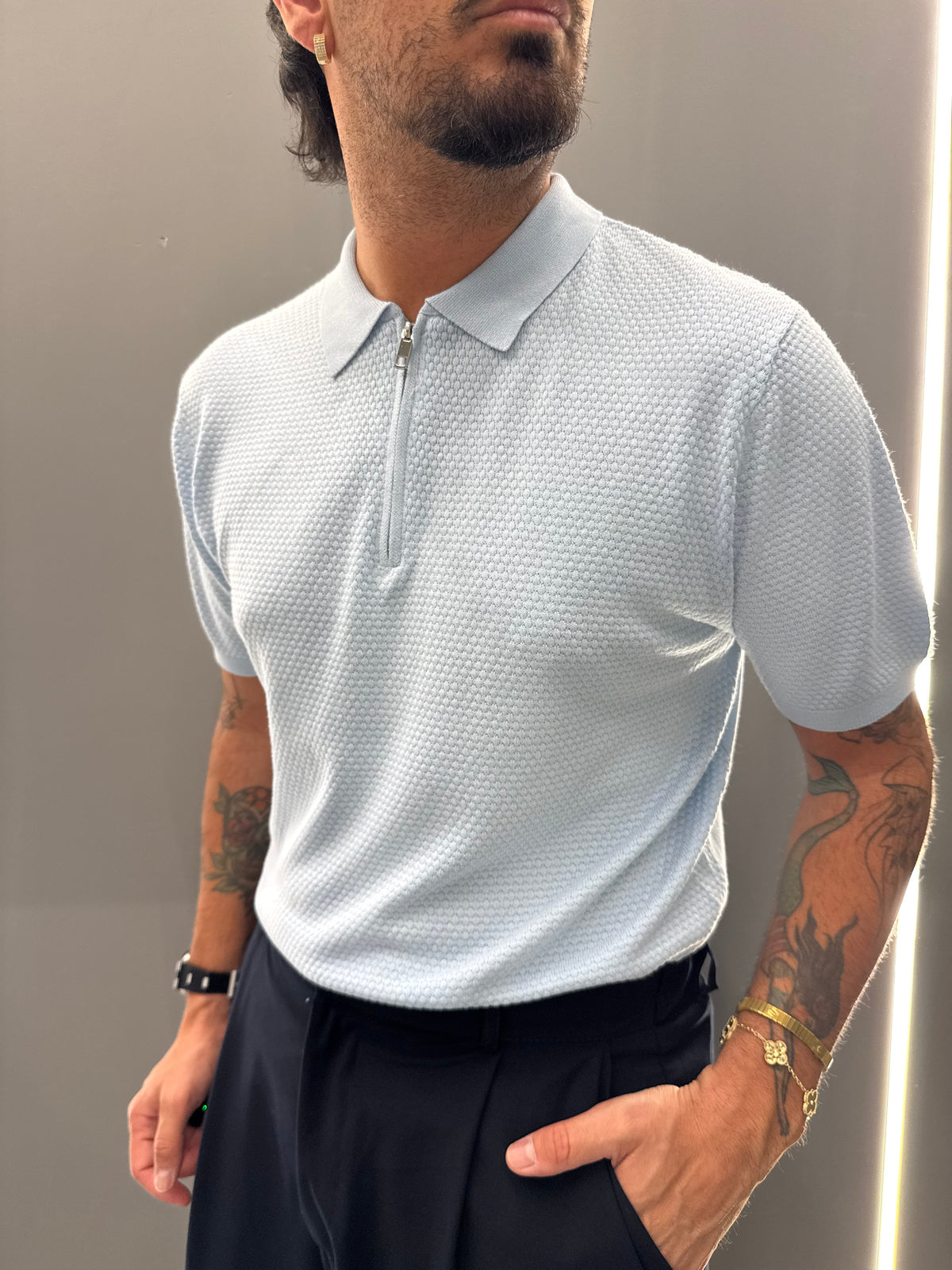 polo con zip SANTORINI mt944