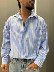 Camicia a righe CRIS CIELO