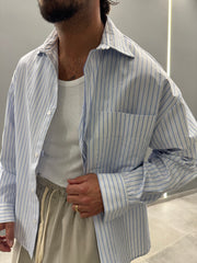 Camicia a righe CRIS azzurra