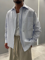 Camicia a righe CRIS azzurra