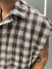 Camicia smanicata CILE strass