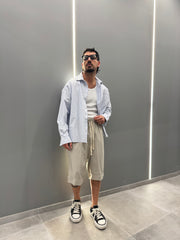 Camicia a righe CRIS azzurra